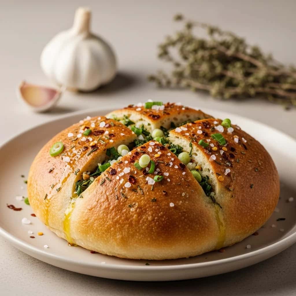 Do Coração do Cáucaso: Pão de Alho Georgiano Aromático (Nivriani Puri)