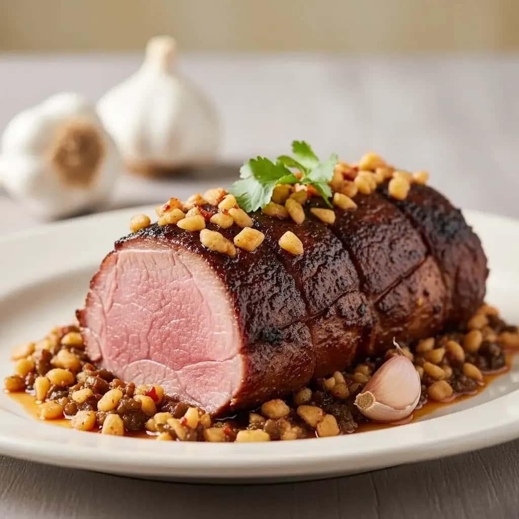 Ein mexikanisches Herzstück: Mit Knoblauch überzogener Schweinebraten (Lomo Mechado al Ajo)