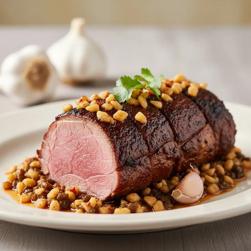 Une pièce maîtresse mexicaine : longe de porc rôtie à l'ail (Lomo Mechado al Ajo)