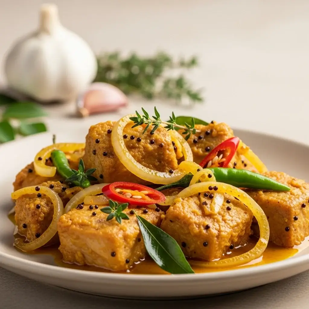 Um picles picante da ilha: peixe das Maurícias Vindaye (Vindaye de Poisson)