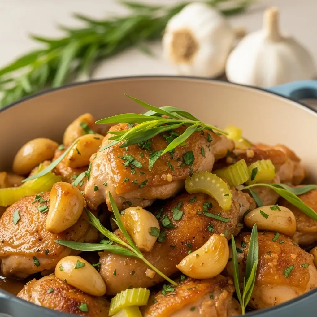 Un classique américain : poulet à l'ail et aux 40 gousses