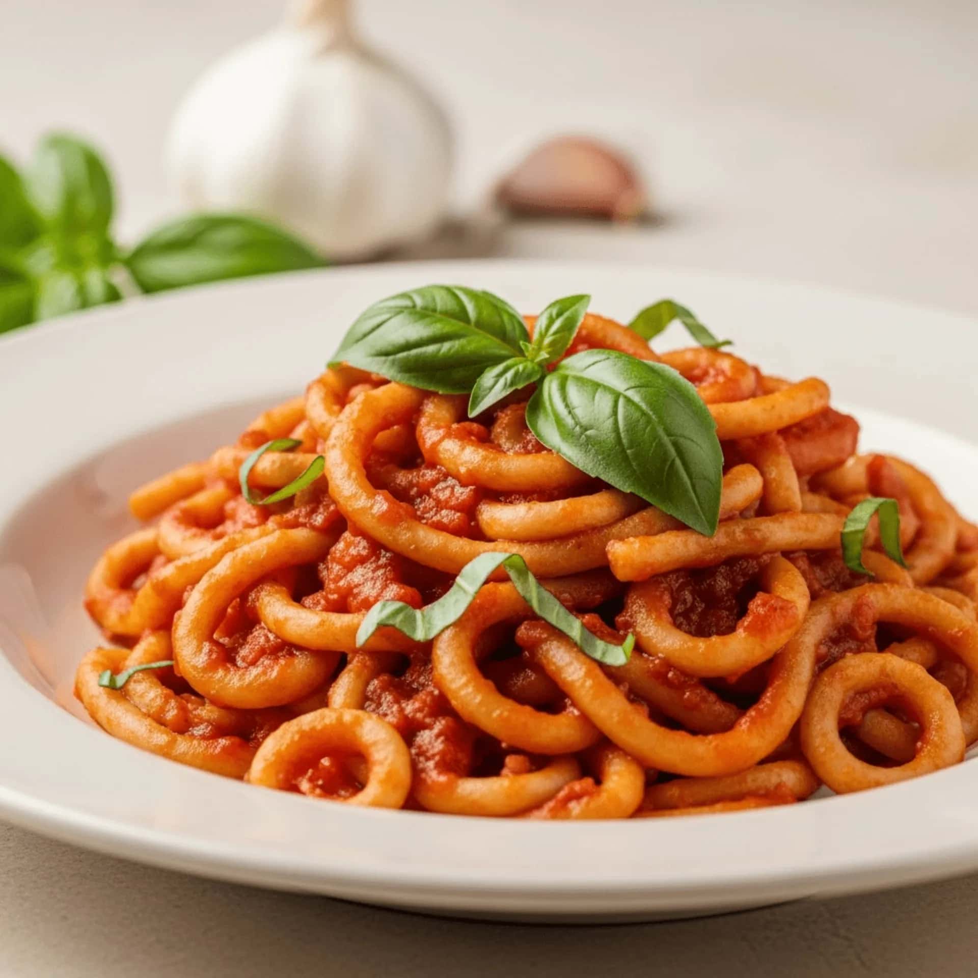 Massa de alho toscana à prova de beijo (Pici all'Aglione)