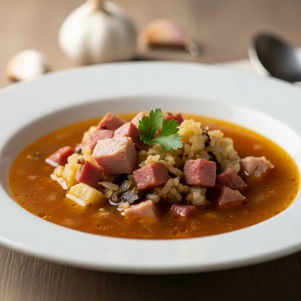Da Velha Castela: Um Farto Alho Espanhol & Sopa de Presunto (Sopa Castellana)