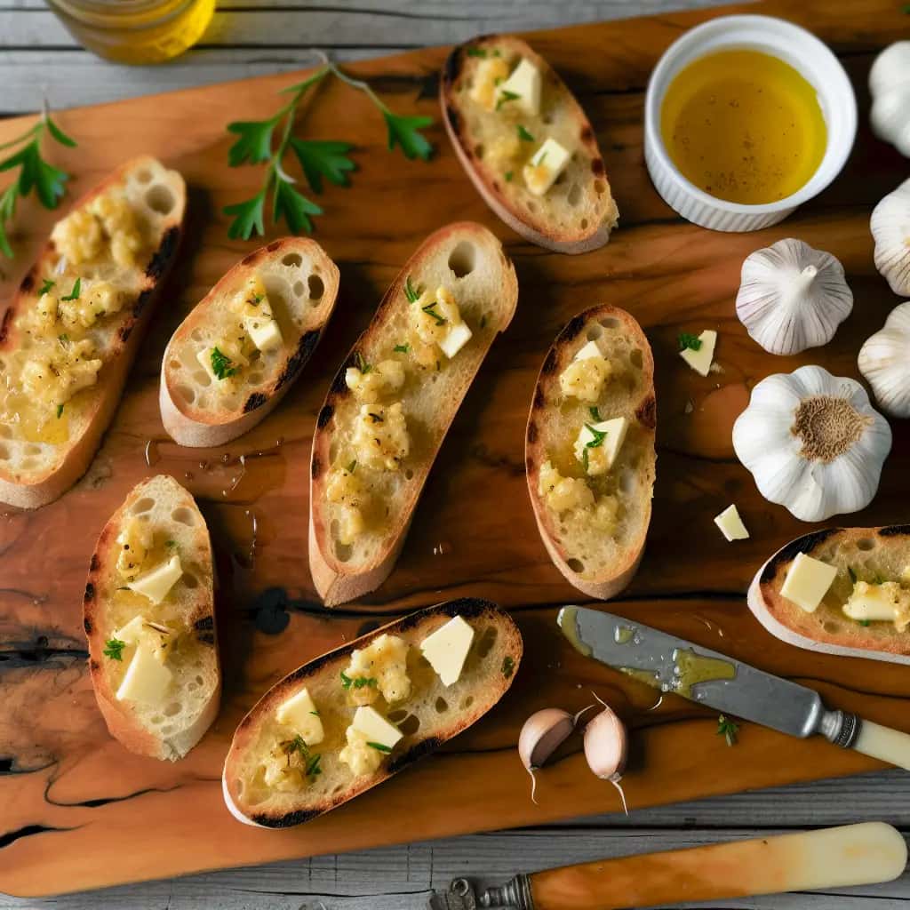 Taleggio e Crostini de Alho Assado — Aglio al Forno Delight