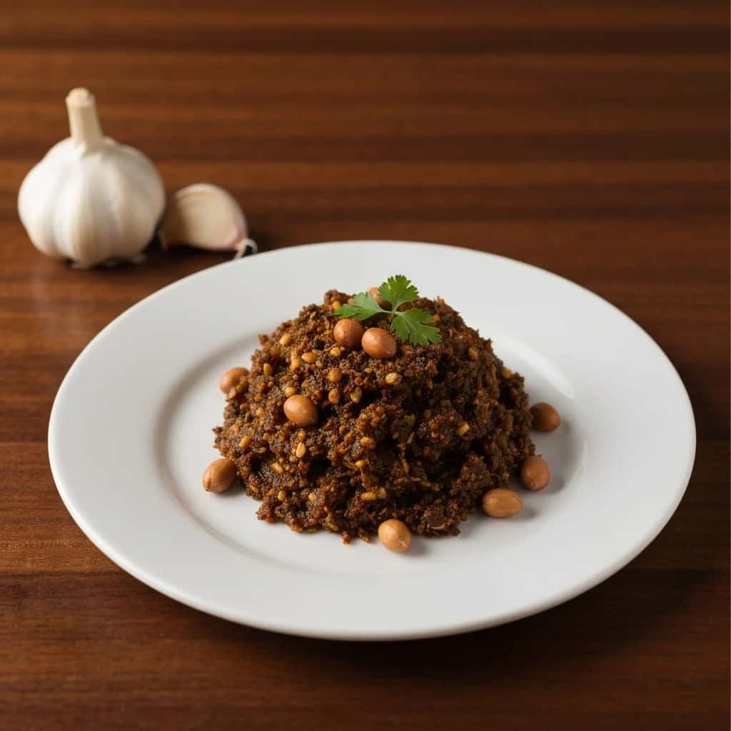 Mumbais feuriges Geheimnis: Trockenes Knoblauch-Chutney (Lasun Chutney)