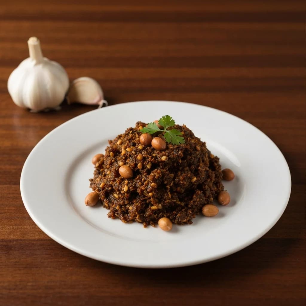 Mumbais feuriges Geheimnis: Trockenes Knoblauch-Chutney (Lasun Chutney)