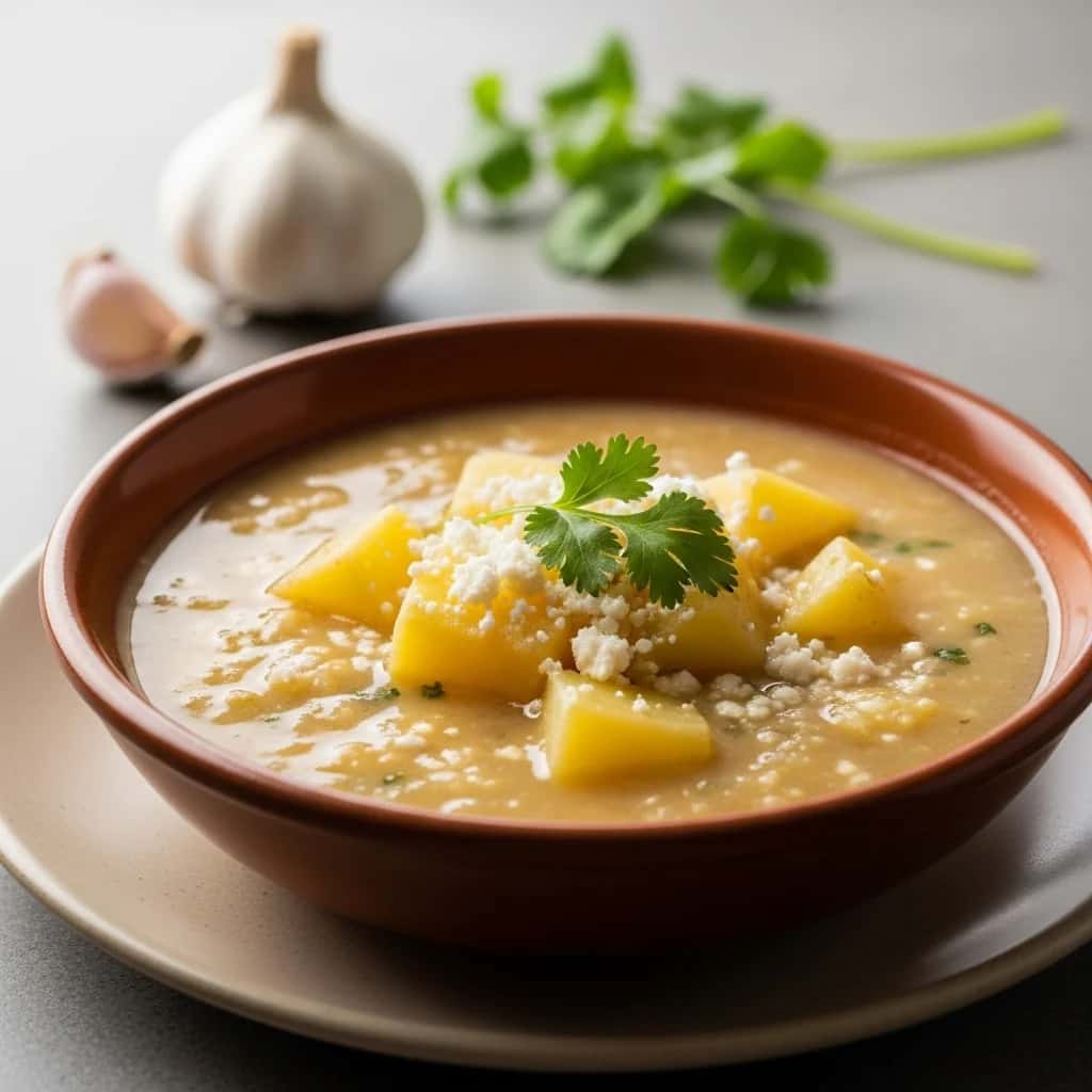 Ail et amp; péruviens Soupe de pommes de terre (Sopa de Ajo y Papa)