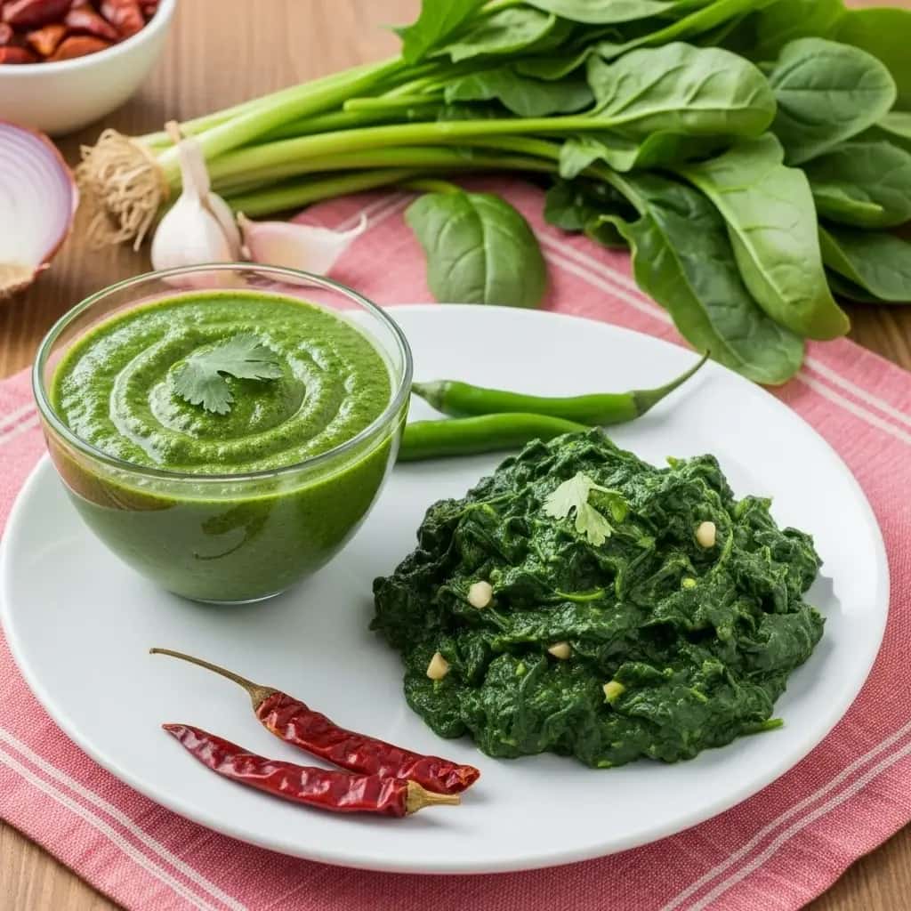 From the Fields of North India: A Creamy Garlicky Spinach Curry (Lahsuni Palak)