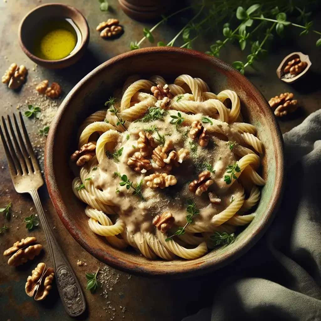 Cremoso de nuez de Liguria y nuez Salsa de Ajo (Salsa di Noci)