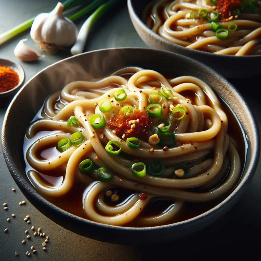 Fideos salados con mantequilla y miso y ajo