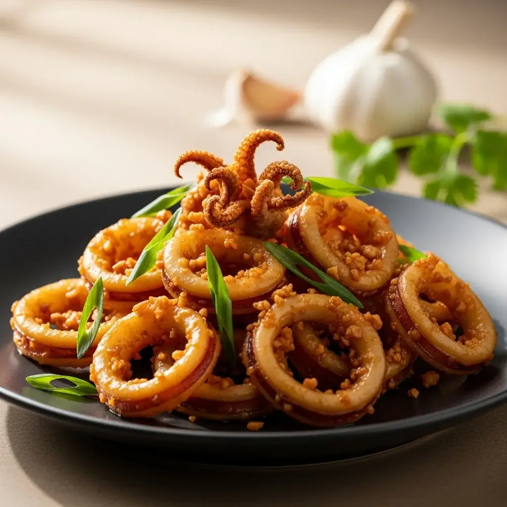 Saigon Sizzle : Calmar croustillant au beurre et à l'ail (Mực Chiên Bơ Tỏi)