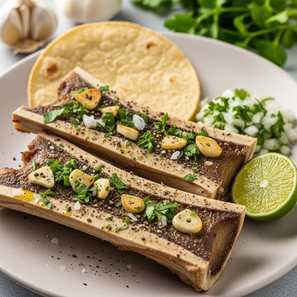 Marrow & Pode: Medula Óssea Assada do México com Alho e Alho Ervas (Tuétanos Asados)