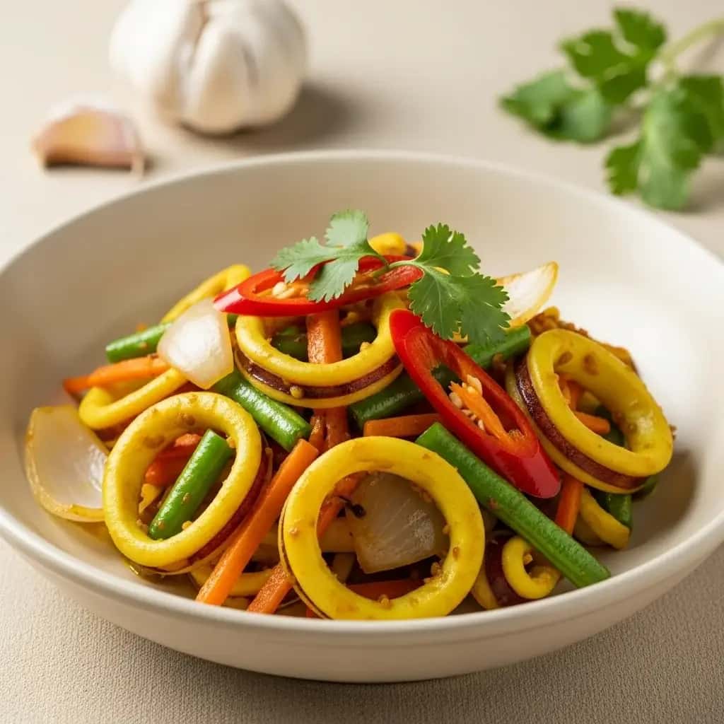 Malaysian Gold: A Sizzling Turmeric & Garlic Squid Stir-Fry (Sotong Goreng Kunyit)