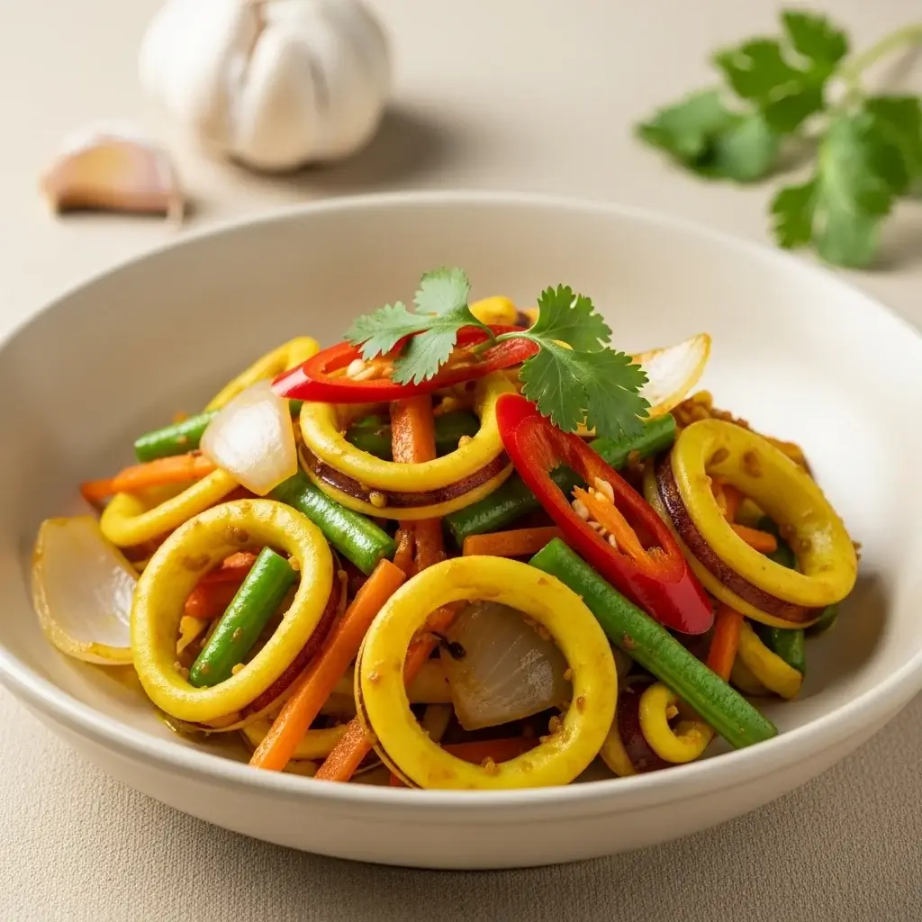 Malaysian Gold: A Sizzling Turmeric & Garlic Squid Stir-Fry (Sotong Goreng Kunyit)
