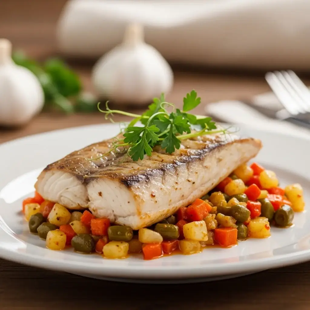 Del delta del Danubio: carpa rústica al horno con mezcla de verduras y ajo (Plachie de Crap)