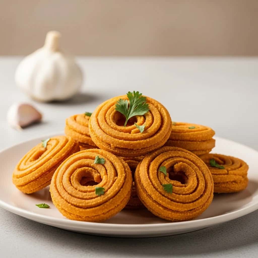 Um Crunch do Sul da Índia: Fiery Garlic Murukku (Poondu Murukku)