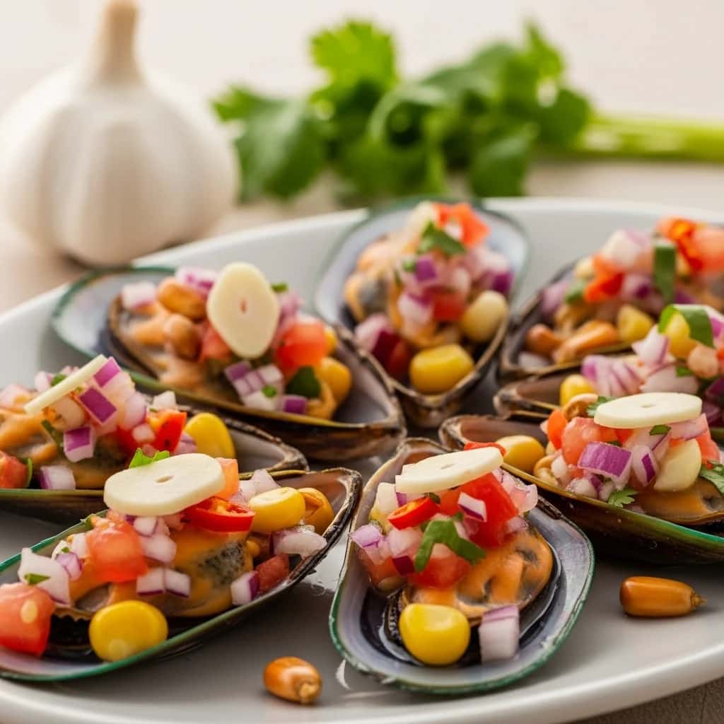 From the Port of Callao: Zesty Mussels with a Garlicky Kick (Choros a la Chalaca)