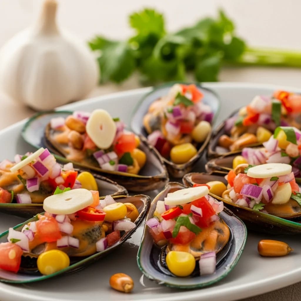 Из порта Кальяо: пикантные мидии с чесночным соусом (Choros a la Chalaca)