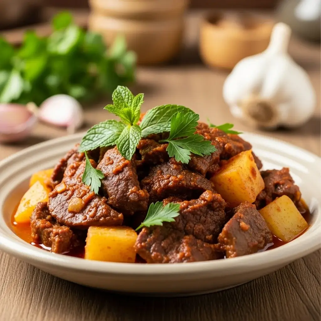 Eine herzhafte Rinderlunge & Potato Stew (Chanfainita)