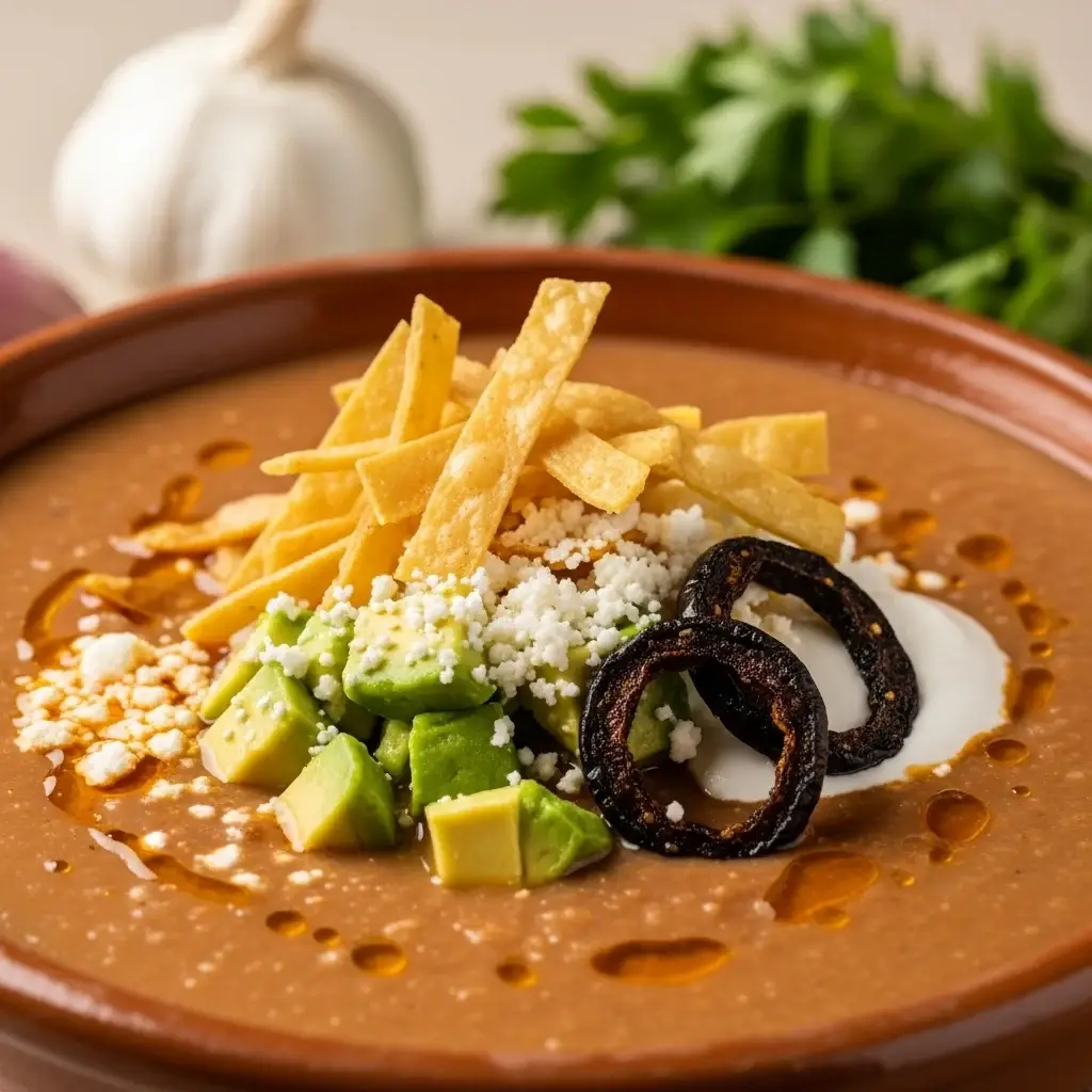 Du cœur du Michoacán : un haricot et un haricot tarascan rustiques. Soupe à l'ail