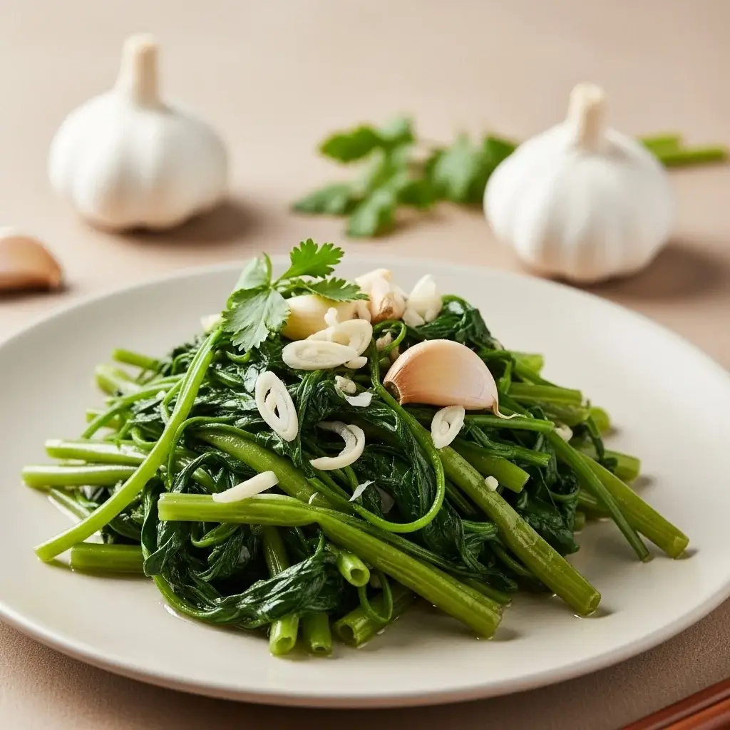 El verde esencial de Vietnam: las espinacas con agua y ajo salteadas perfectas (Rau Muống Xào Tỏi)