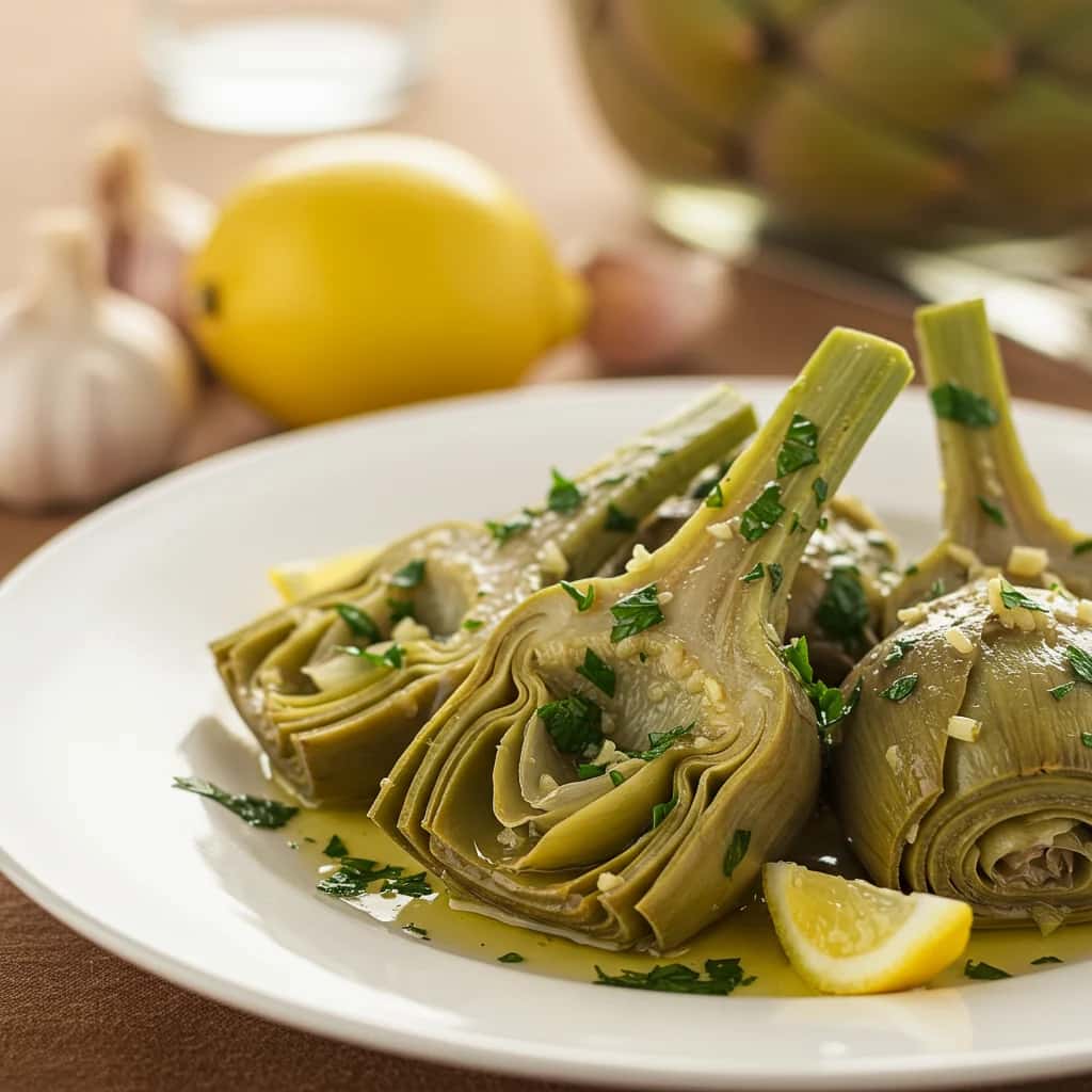 A Roman Classic: Garlic and Herb Braised Artichokes