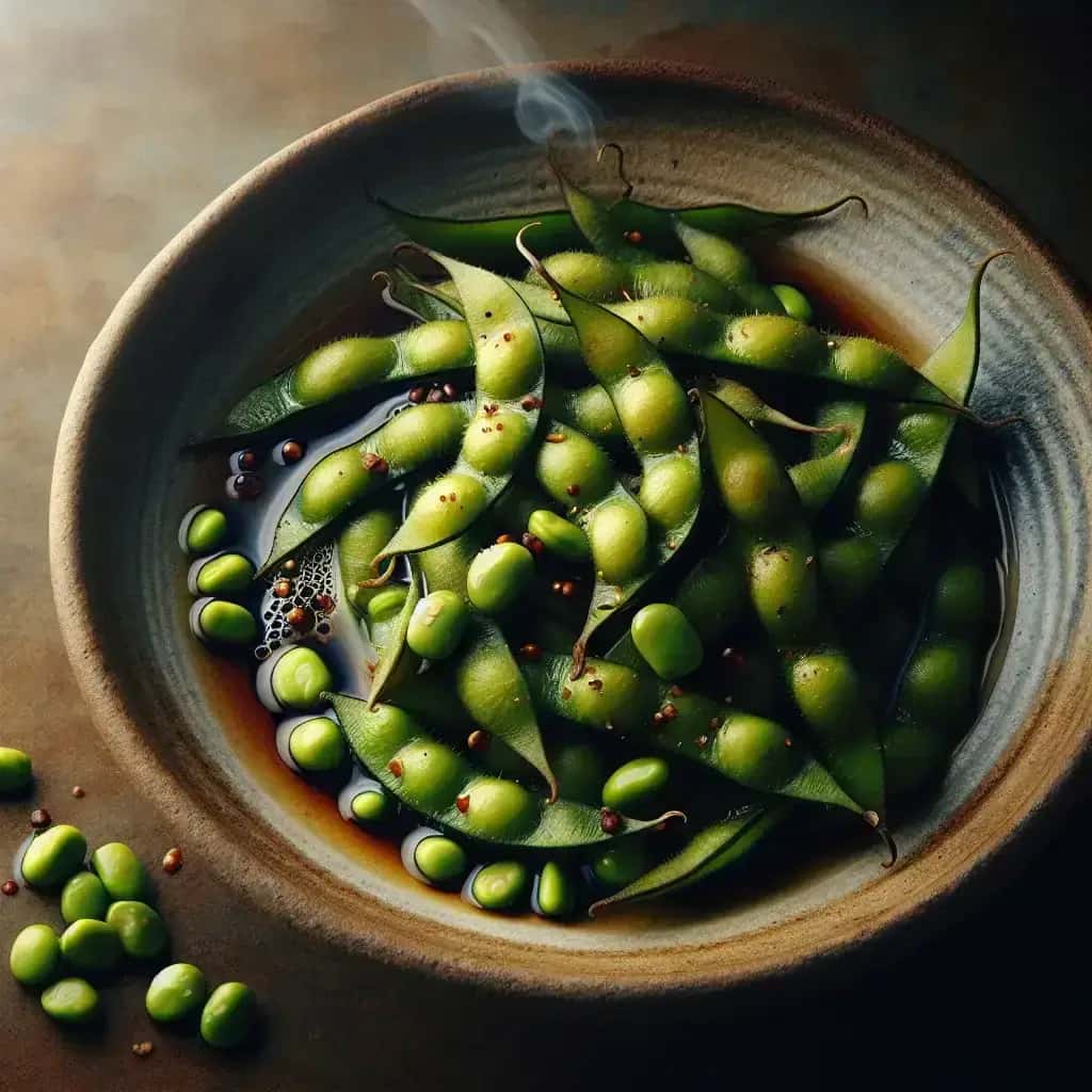 Edamame ardente com alho: um favorito Izakaya japonês