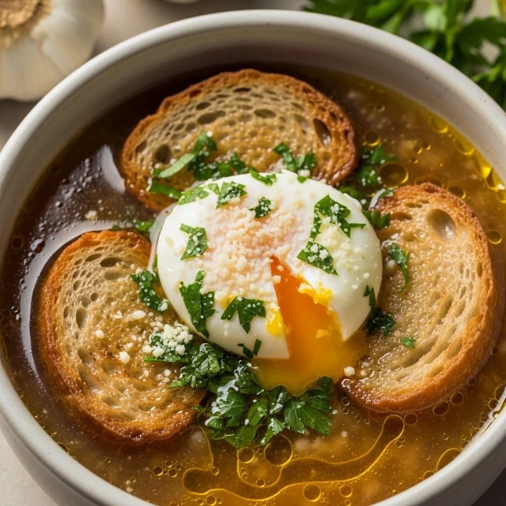 Aus dem Herzen der Toskana: Bauernknoblauch & Eiertropfensuppe (Zuppa all'Aglio e Uova)