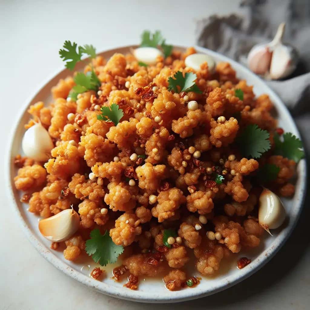 Moo Tod Kratiem Prik Thai: Alho Tailandês Crocante e Alho & Carne De Porco Pimenta
