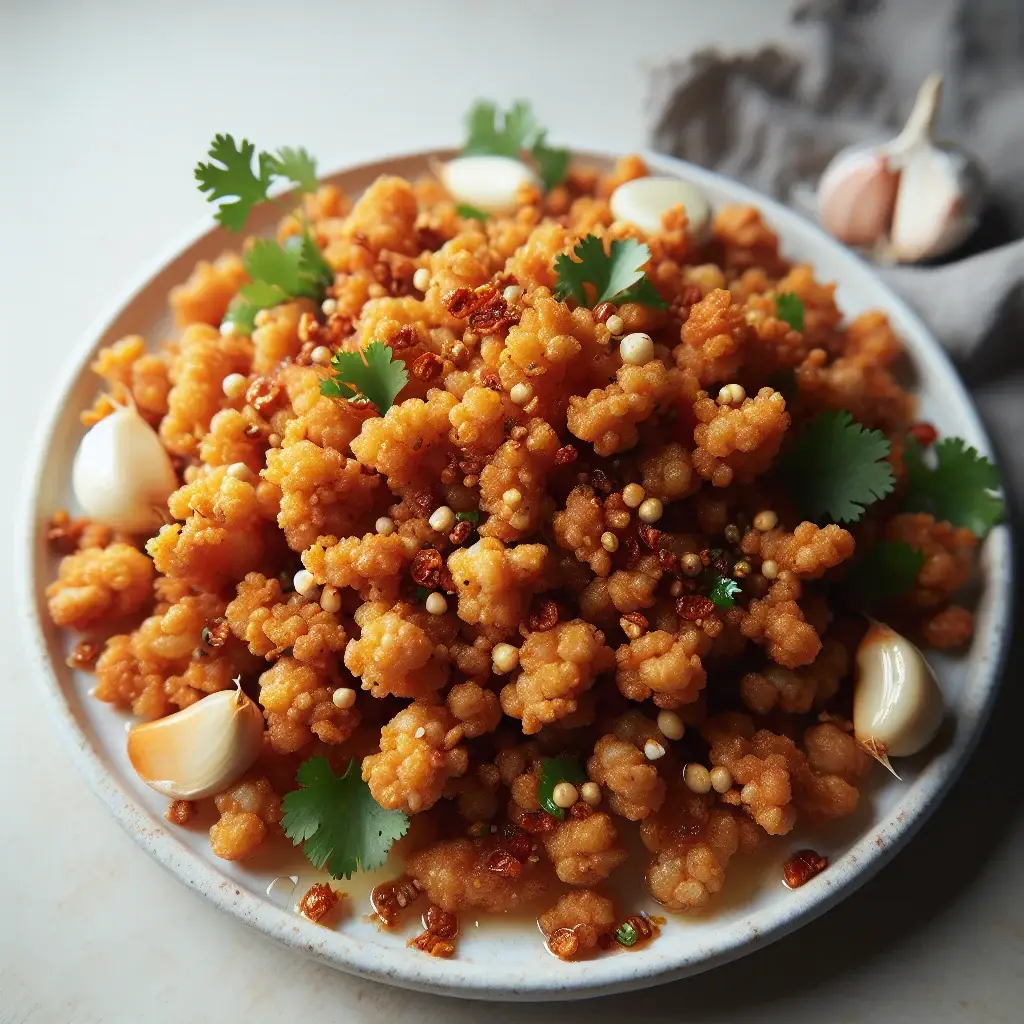 Moo Tod Kratiem Prik Thai: Alho Tailandês Crocante e Alho & Carne De Porco Pimenta