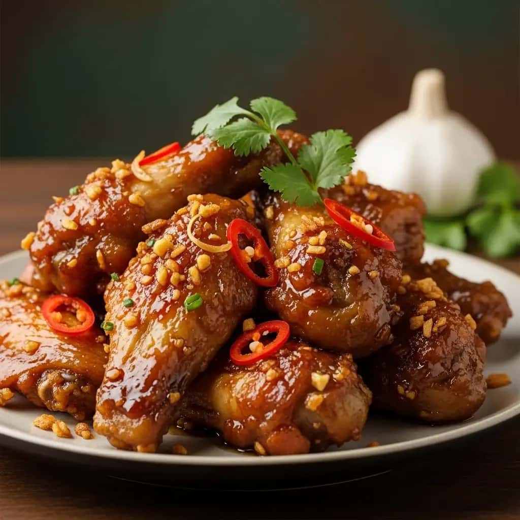 Фирменный напиток Сайгона Sweet & Пикантные чесночные крылышки (Cánh Gà Chiên Nước Mắm)