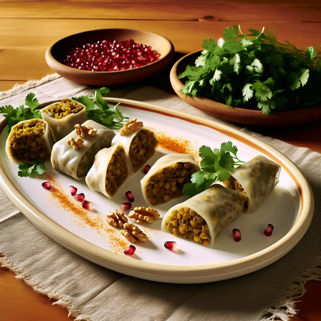 Un consuelo del Cáucaso: abundantes rollitos de repollo georgiano con nueces y champiñones. Ajo (Tolma Cuaresmal)