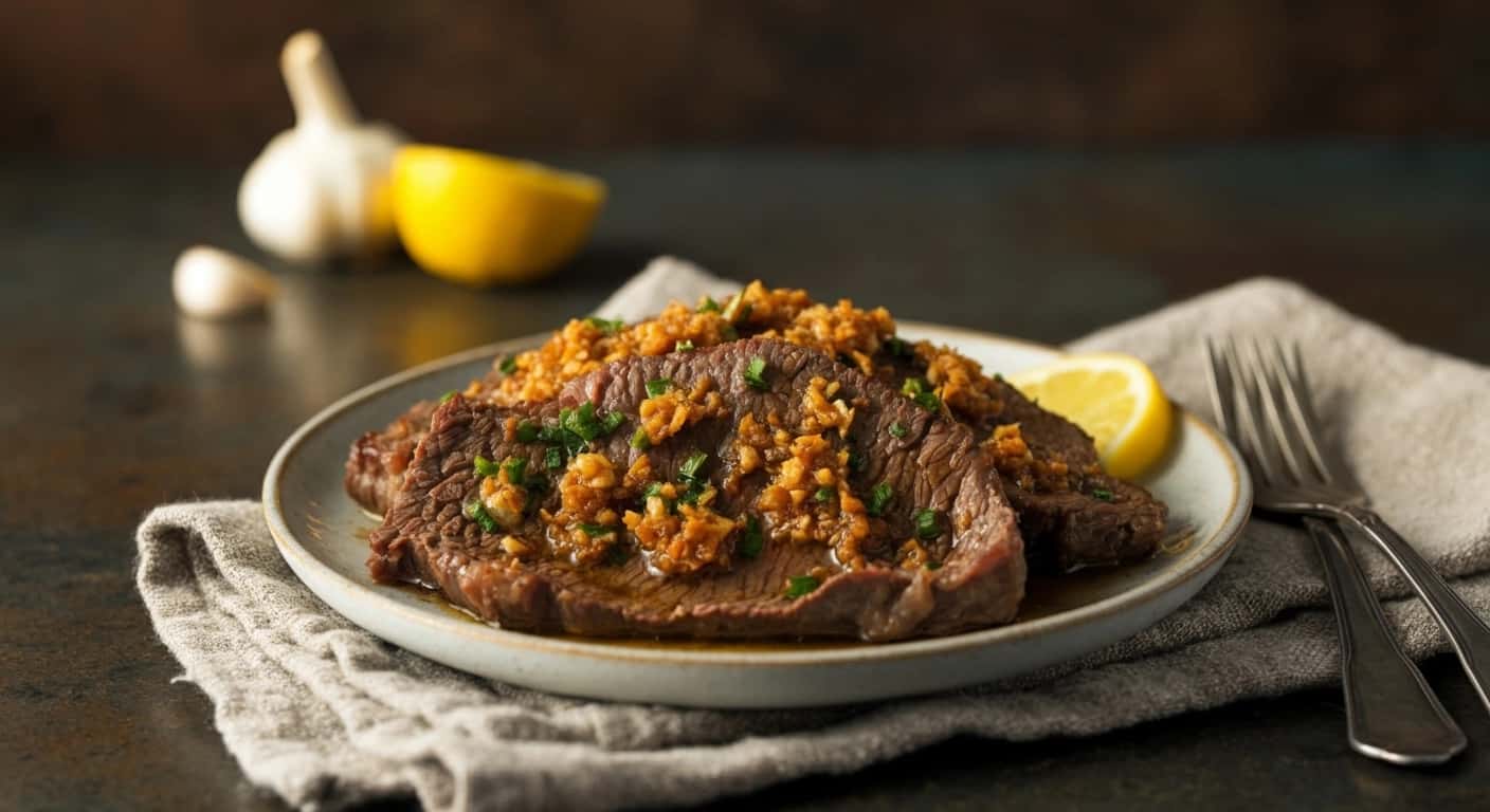 Um Clássico Filipino Saboroso Bife de Alho e Carne Bistek Tagalog