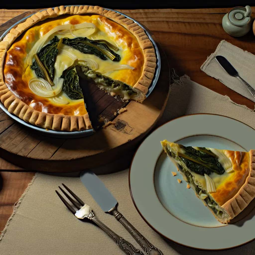 Uma farta acelga suíça & Torta de Alho (Pastel de Acelga)