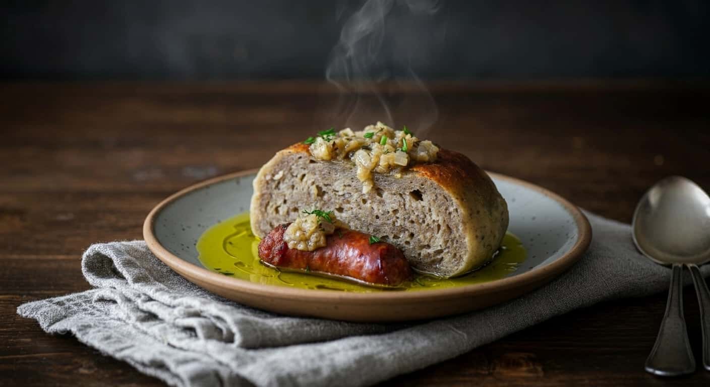 Uma Tradição Polonesa de Páscoa Sopa Azeda de Centeio com Alho e Salsicha Zurek