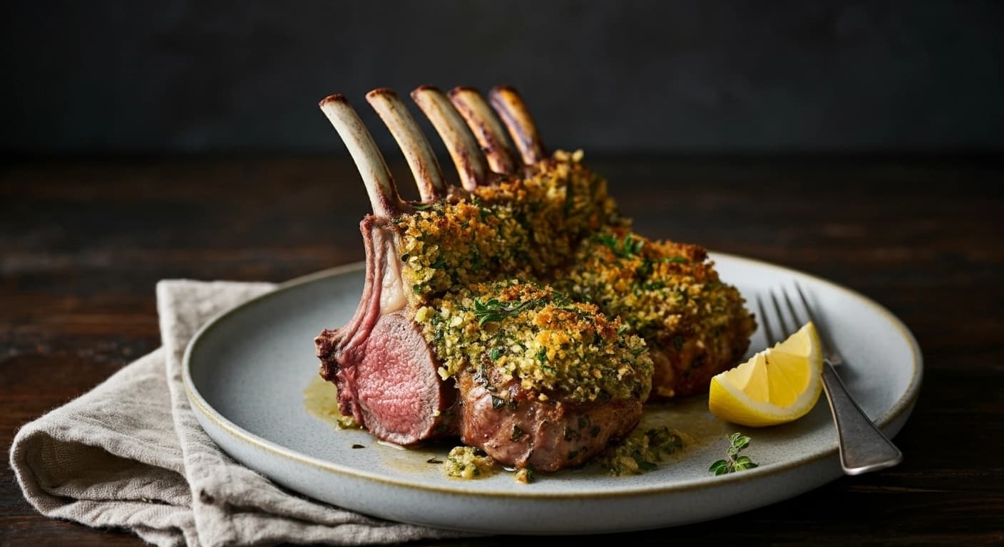 Una Joya de San Patricio: Costillar de Cordero en Costra de Ajo y Hierbas