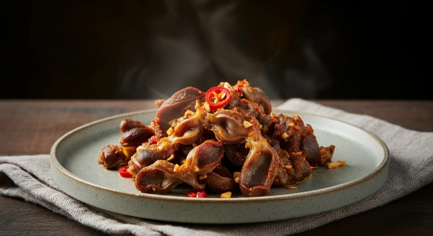 Un Sabor de Corea: Mollejas de Pollo al Ajillo Picantes (Dak Ttongjip Bokkeum)