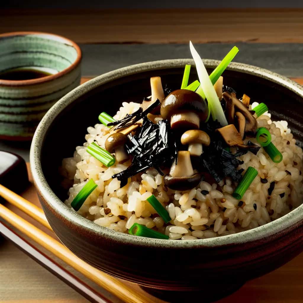 Ein Vorgeschmack auf das moderne Japan: Umami-reicher schwarzer Knoblauch & Mushroom Rice (Kuro Ninniku Kinoko Gohan)