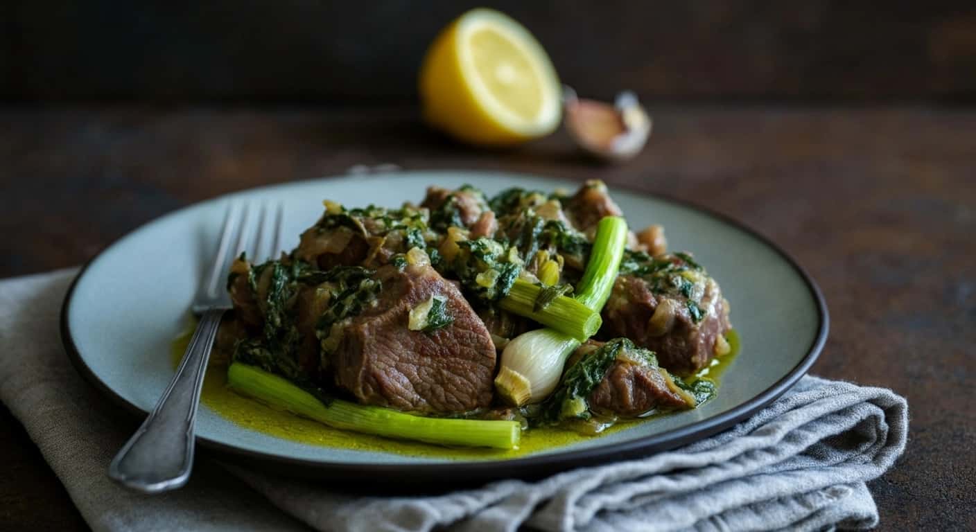 Вкус Весны Румынское Рагу из Ягненка с Зеленым Чесноком Стуфат де Миел