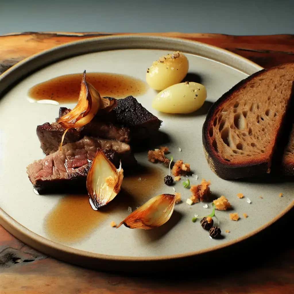 Ein Geschmack des wilden Nordens: In der Pfanne gebratenes fermentiertes Lammfleisch mit Knoblauch (Ræst Kjøt)