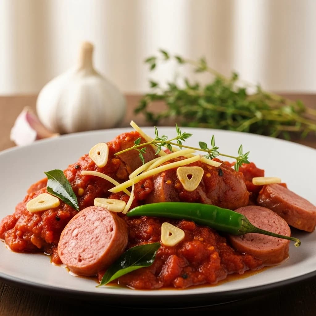 Ein Vorgeschmack auf die Inseln: Herzhafte mauritische Wurst Rougaille