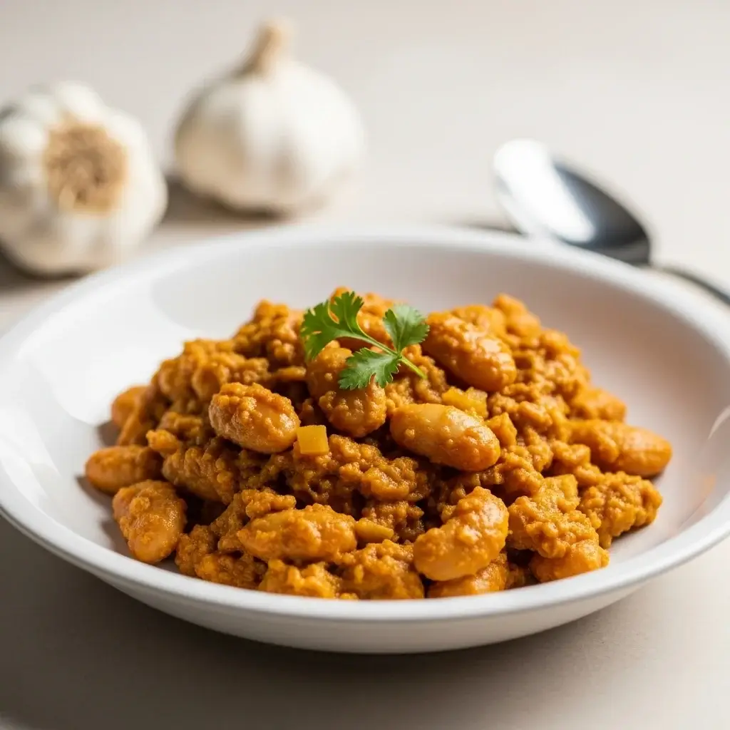 Um clássico do estilo caseiro: curry cremoso de feijão com manteiga de alho das Maurícias (Cari Gros Pois)