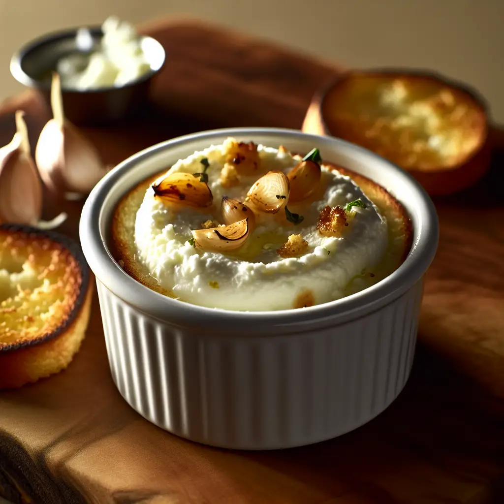 Gebackener Ricotta mit goldenem Knoblauch & Kräuter