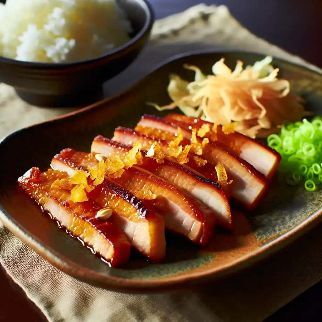 Buta no Shogayaki (carne de porco japonesa com gengibre e alho)