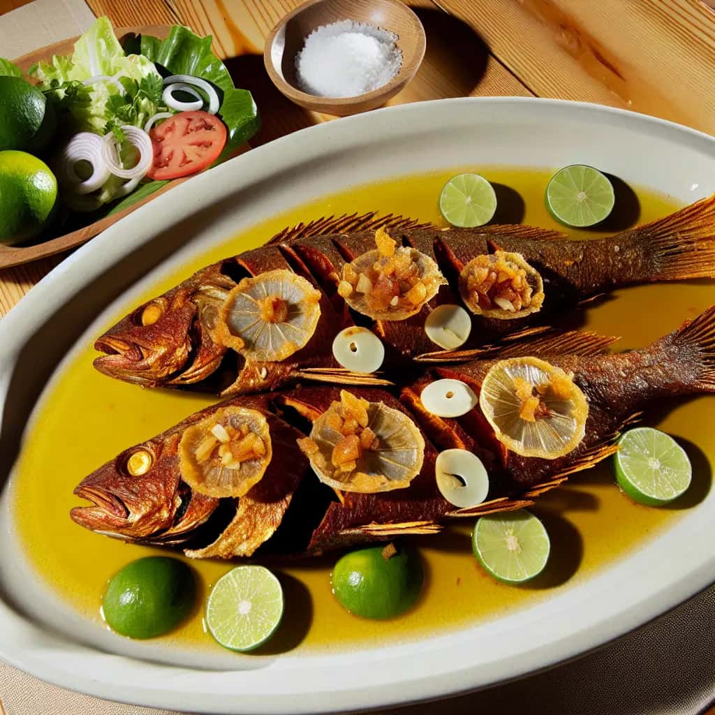 Das costas ensolaradas do México: o melhor peixe frito inteiro com alho (Pescado al Mojo de Ajo)