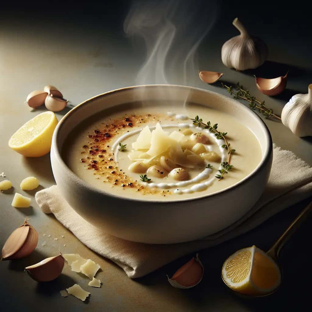 California Dreamin': sopa cremosa de alho torrado