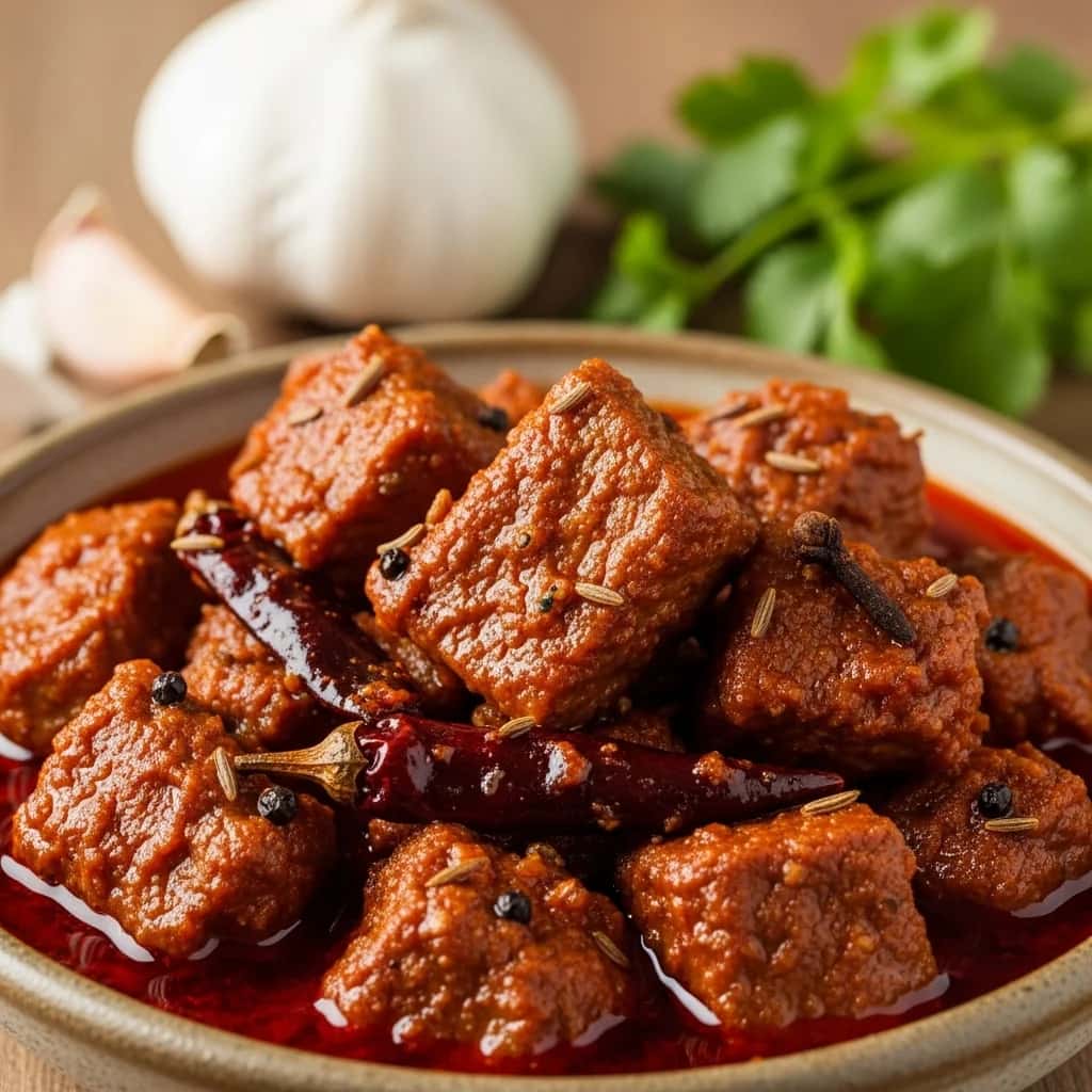 Desde Sunny Shores de Goa: un lugar ardiente y apasionante. Vindaloo de cerdo picante