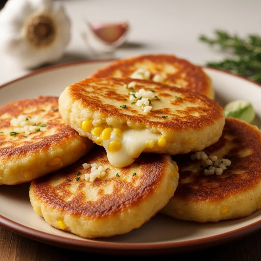 Um clássico da montanha: pão de milho com queijo e alho da Geórgia (Chvishtari)