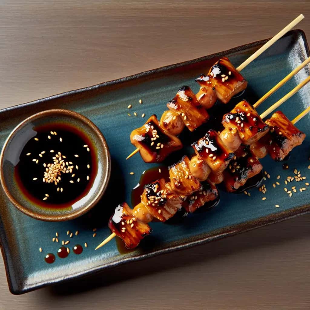 Brochettes de poulet teriyaki à l'ail : un avant-goût du Japon
