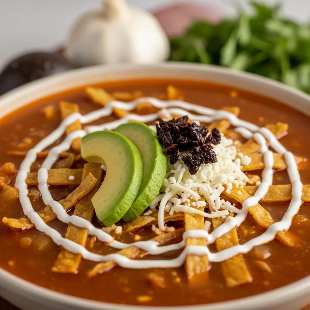 Um clássico reconfortante: sopa de tortilha com alma do México (Sopa Azteca)